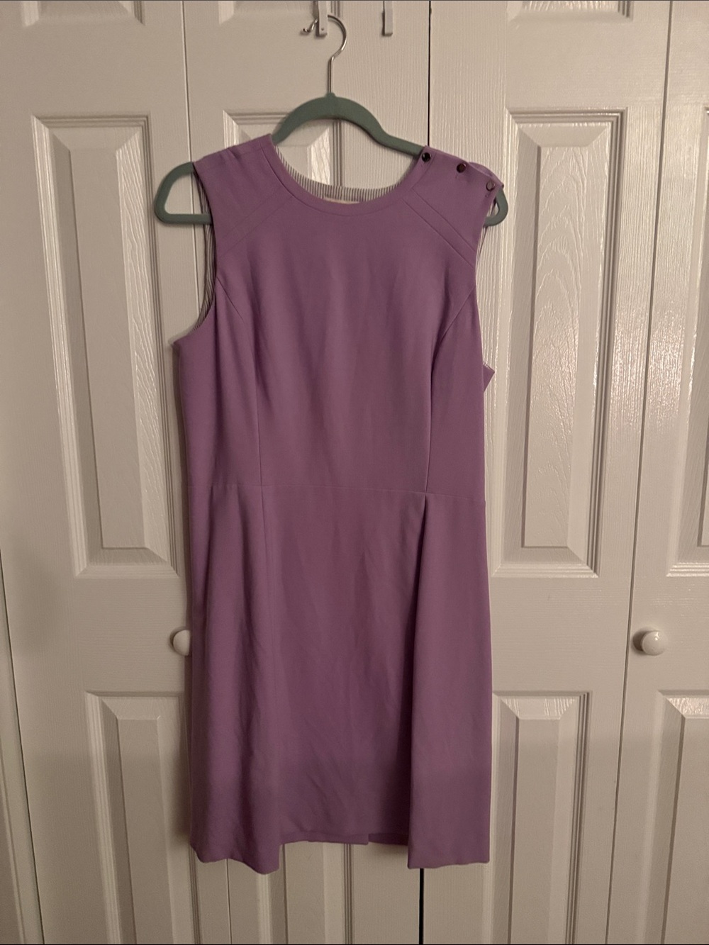 Brooks Brothers Lilac Sleeveless Shift Dress with Shoulder Buttons